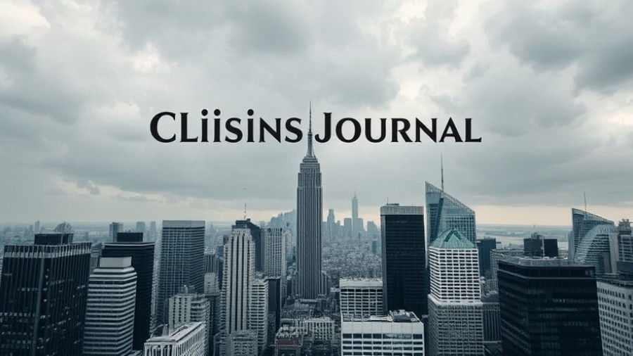 Claims Journal logo on cityscape, insurance claim process.