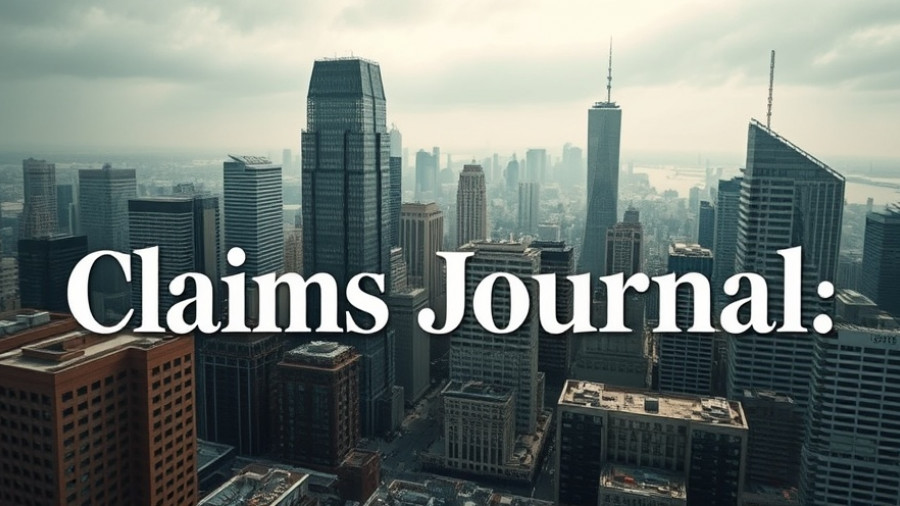 Claims Journal title over cityscape for insurance claims process
