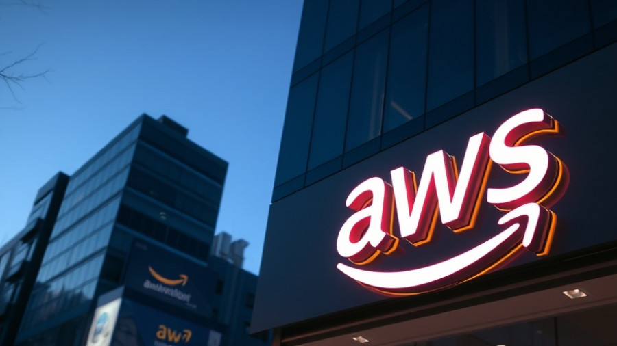 Bright AWS logo glowing at night, relevant to AWS outage insurance claims.