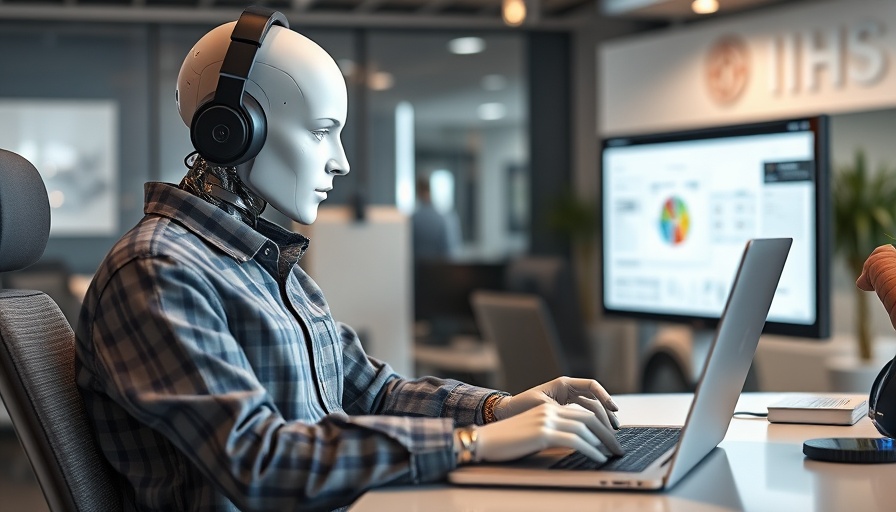 Crash test dummy analyzes IIHS awards and vehicle safety on laptop.