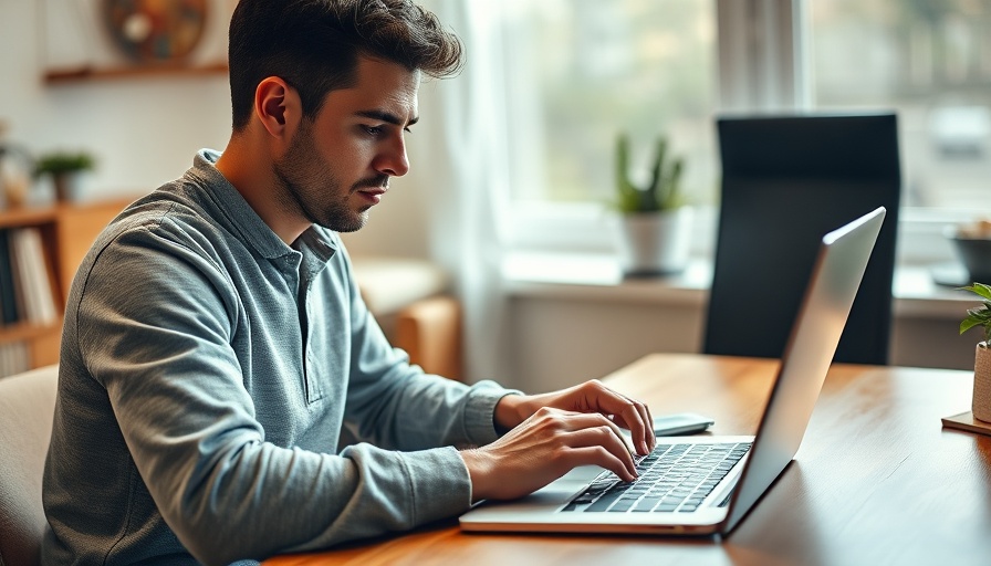Person filing an insurance claim online at home.