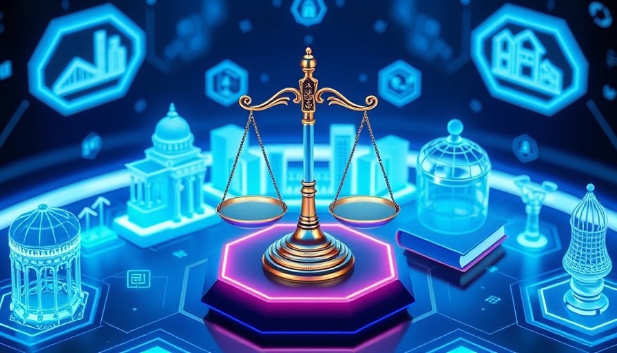 Digital icons of insurance claim process with scales and book