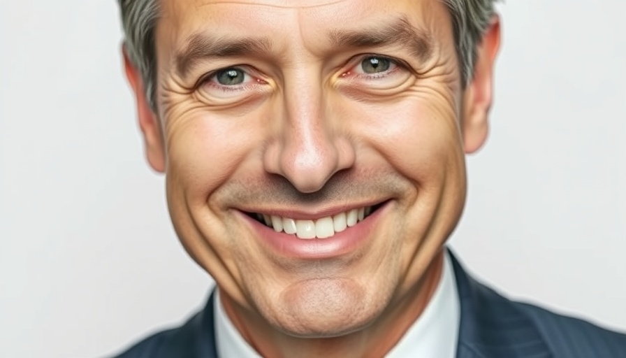 Professional man smiling in a suit, related to insurance claim process.