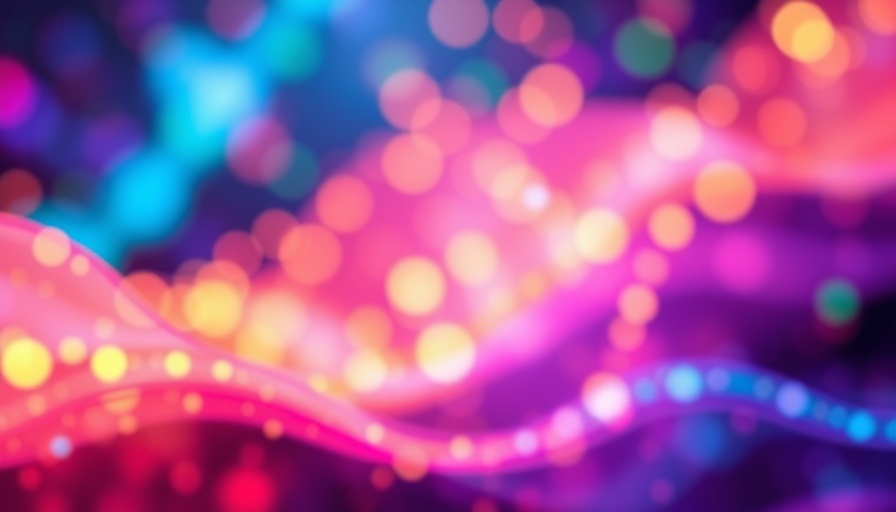 Abstract digital background with colorful bokeh for Insurance Journal article about Brethren Mutual Insurance Company negative outlook.