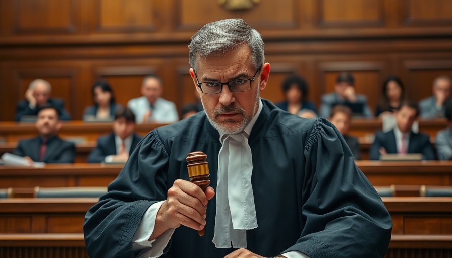Insurance company tactics lead to court trial with judge using gavel.