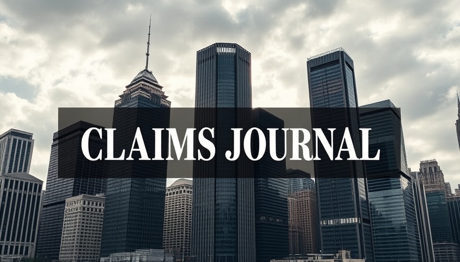 Claims Journal title over city skyline related to insurance claim process.