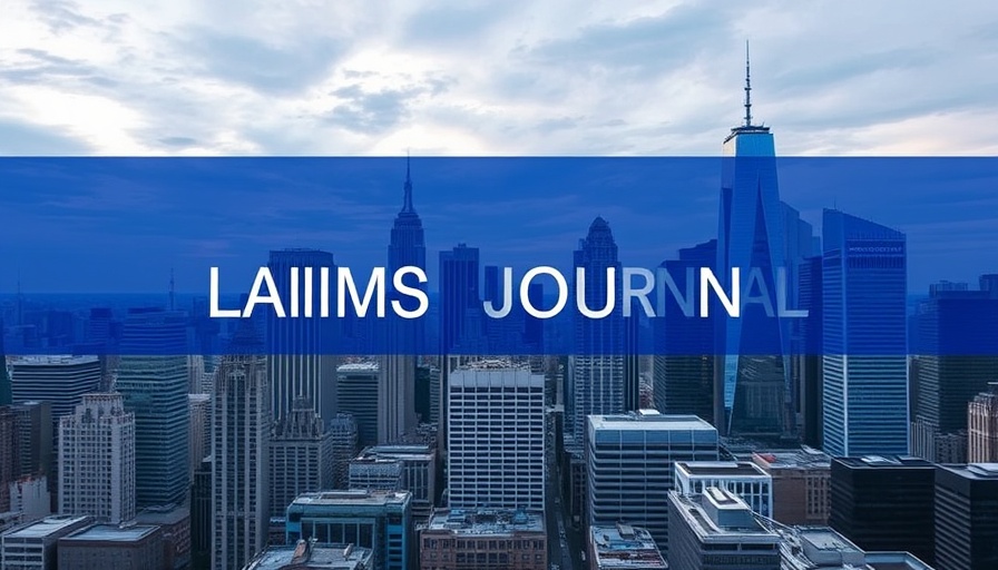 City skyline with Claims Journal overlay, Columbia University Data Hack.
