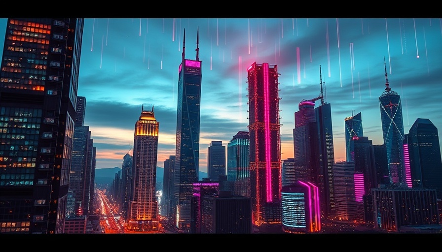 Futuristic cityscape illustrating insurance claim disputes