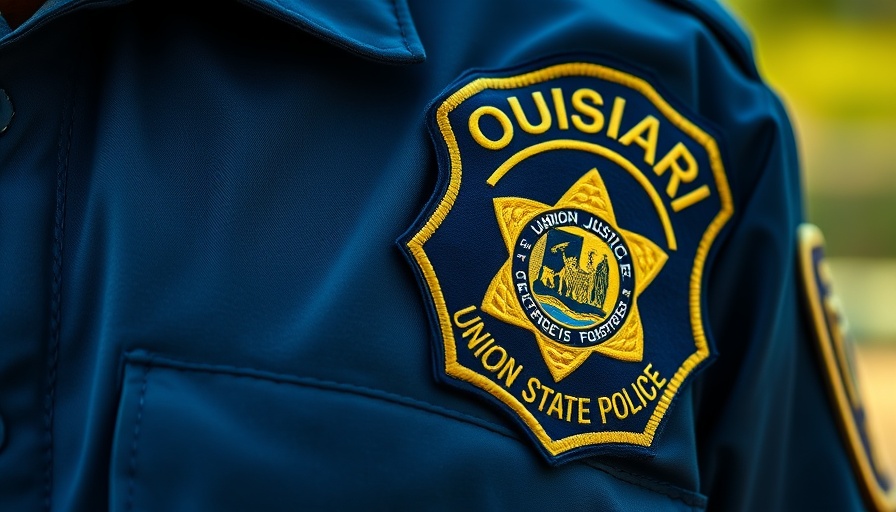 Close-up of Louisiana State Police badge, insurance claim disputes