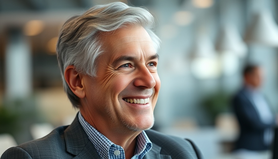 Smiling man speaking about public adjusting future insights.