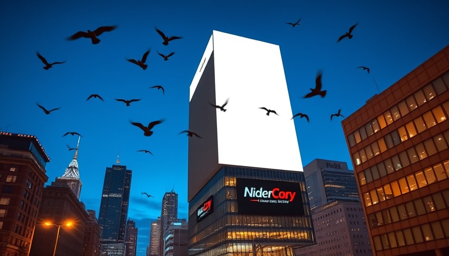 Corporate logo on building with birds flying, perpetual bonds insurance market.