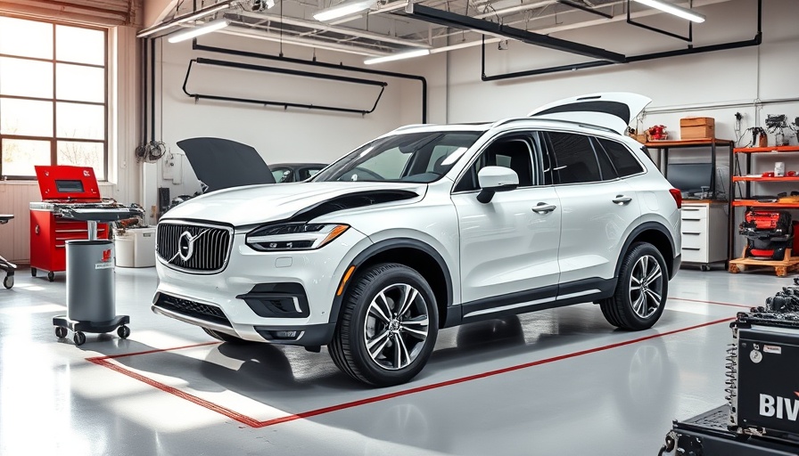 Collision repair facilities subletting calibrations with white SUV.