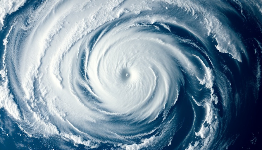 Satellite image showing Hurricane Erin, detailed view.