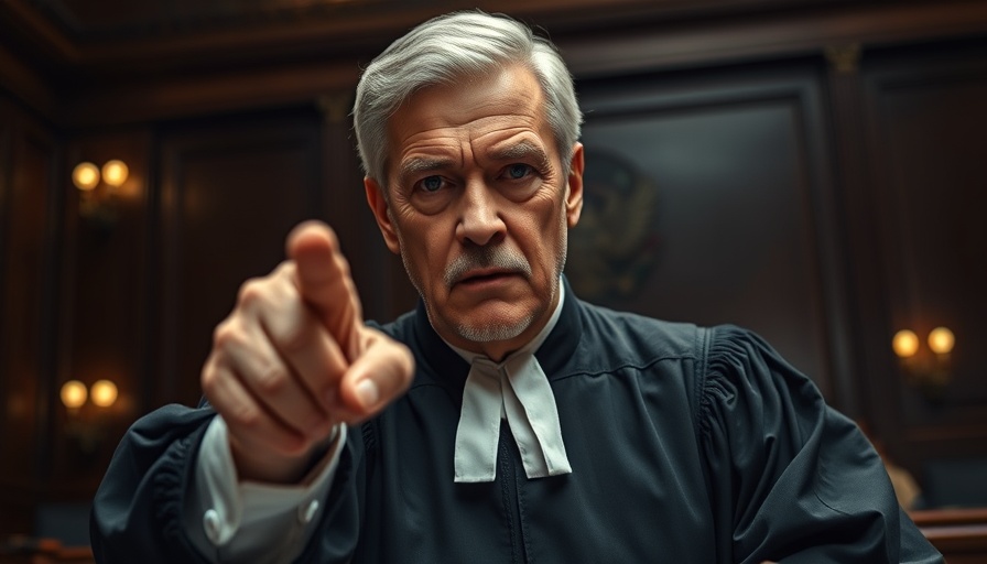 Judge in courtroom decisively ruling on citizens arbitration scheme.