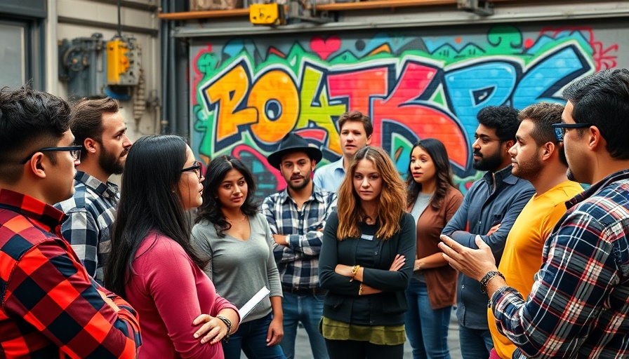 Industry workshop with vibrant graffiti background for mentorship tips.