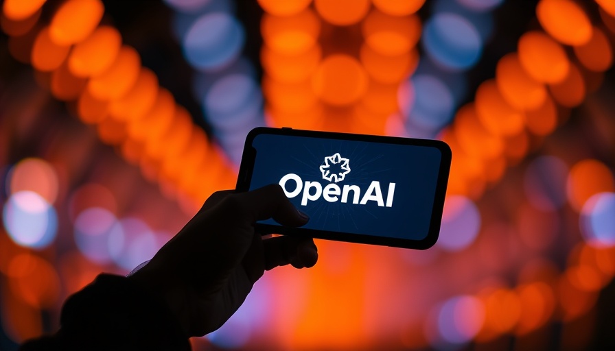 OpenAI logo on smartphone with vibrant bokeh background.