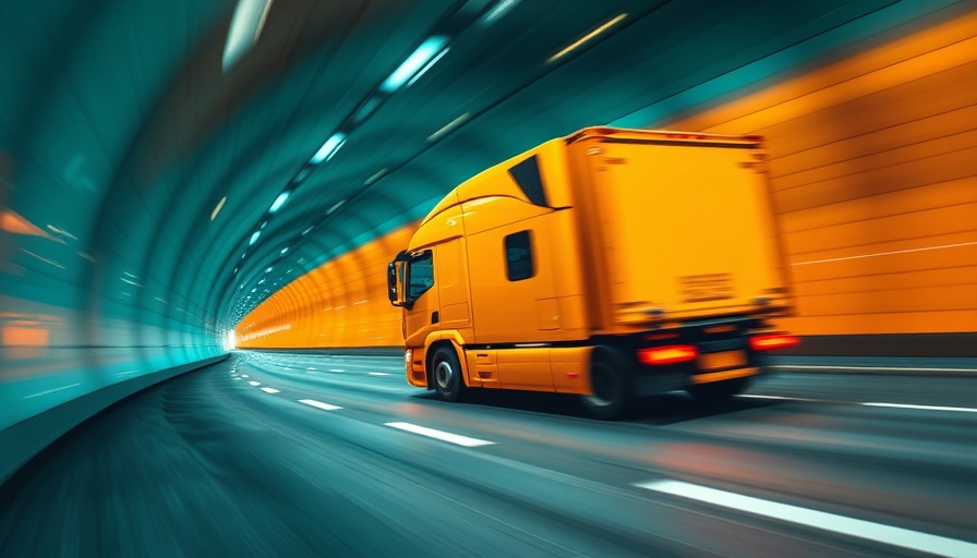 Dynamic yellow truck in tunnel, illustrating truck driving regulations update.
