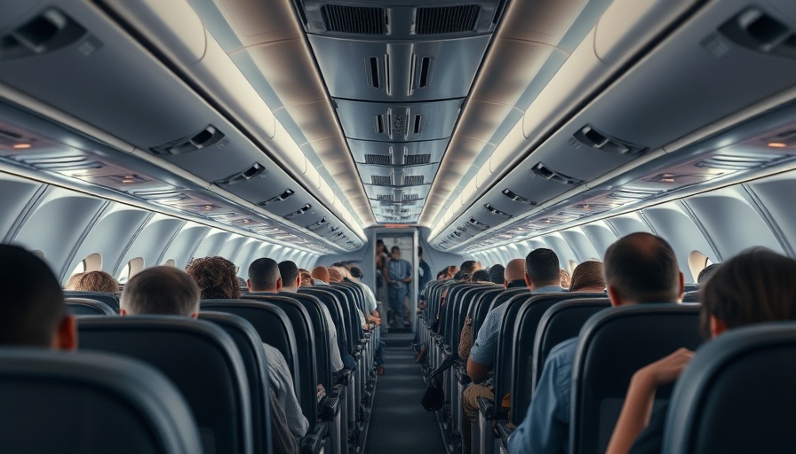 Airplane interior with windowless seats, emphasizing lawsuit context.