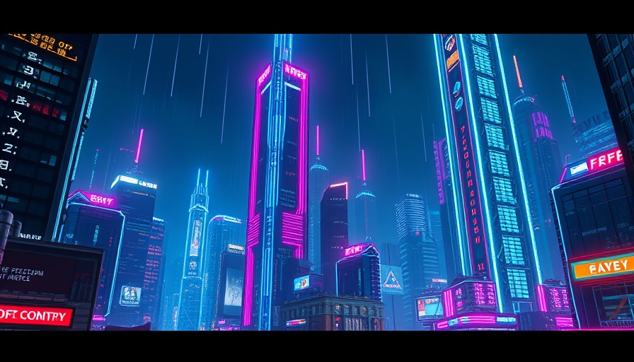 Futuristic cityscape with Insurance Journal overlay.