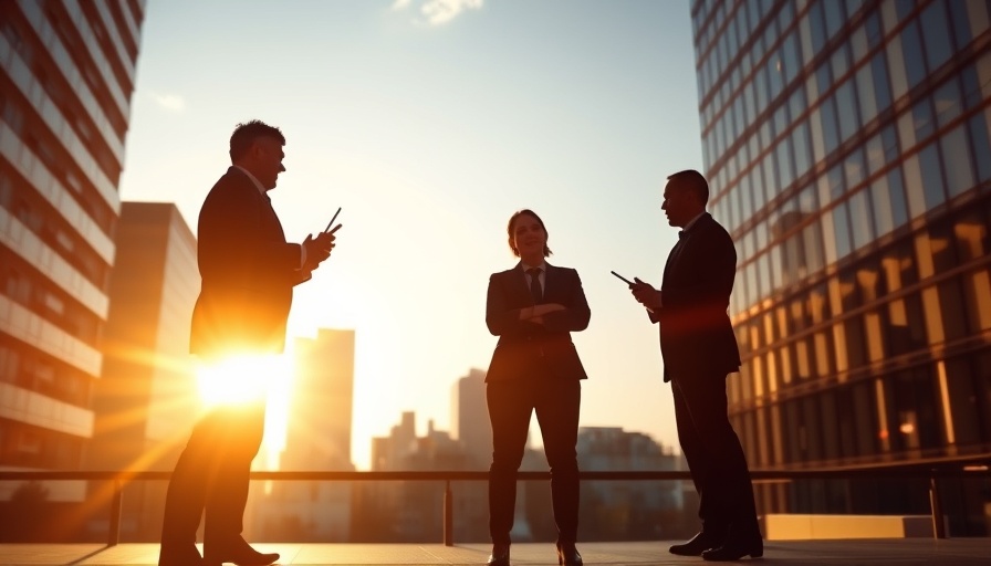 Silhouettes discussing insurance claim disputes in cityscape background.