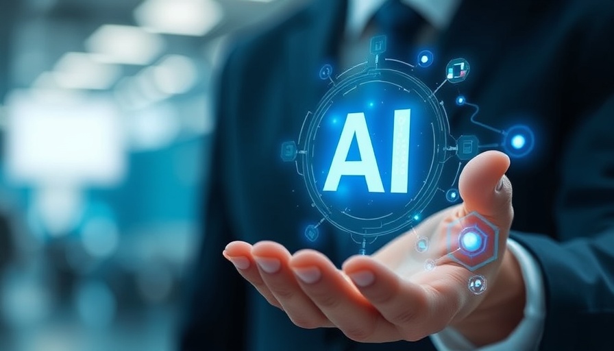 GenAI investment concept with glowing AI hologram in hand.
