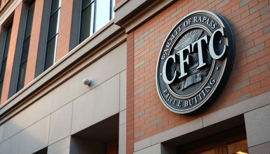 CFTC emblem on brick wall, government signage detail.
