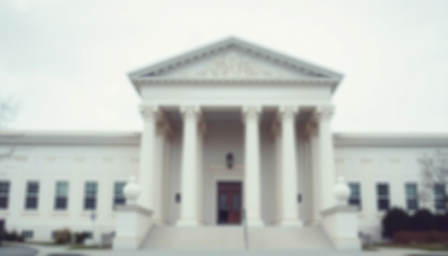 Blurred courthouse facade related to job bias lawsuit Gannett dismissal.