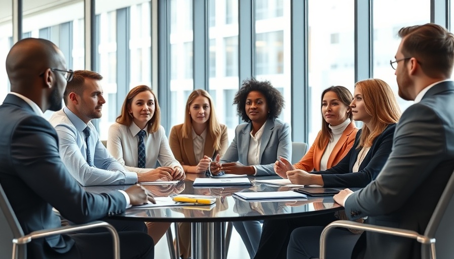 Executives discussing insurance agency mergers and acquisitions.