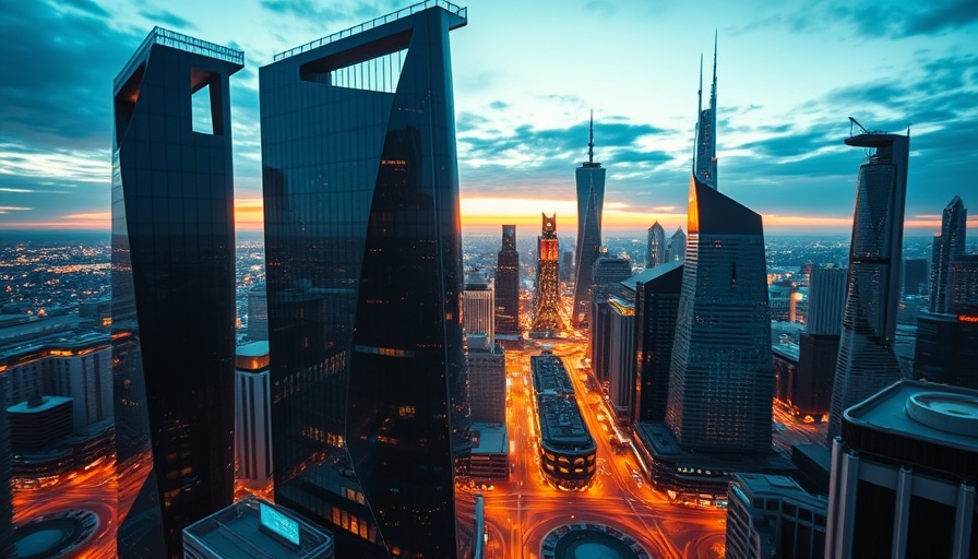 Futuristic cityscape with digital overlay and Insurance Journal title.