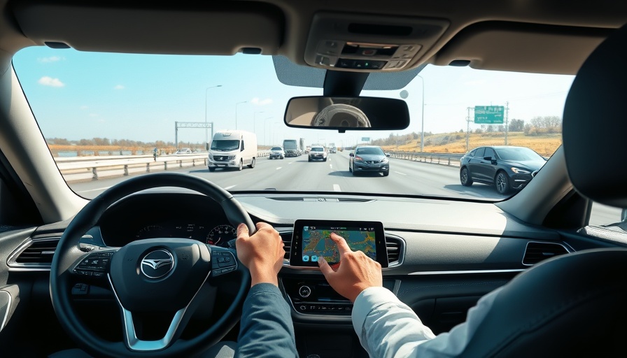Driver uses Nissan ProPILOT Assist navigation on highway.