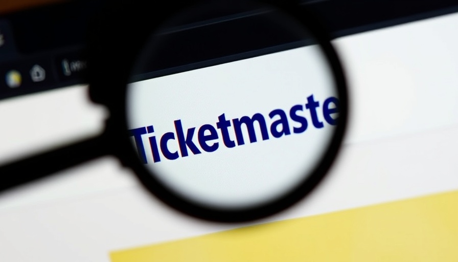 Close-up of Ticketmaster webpage logo symbolizing scrutiny in lawsuit.