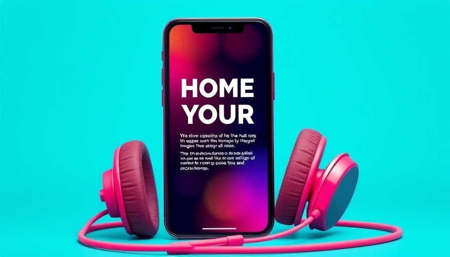Ad featuring phone and headphones with discount offer.