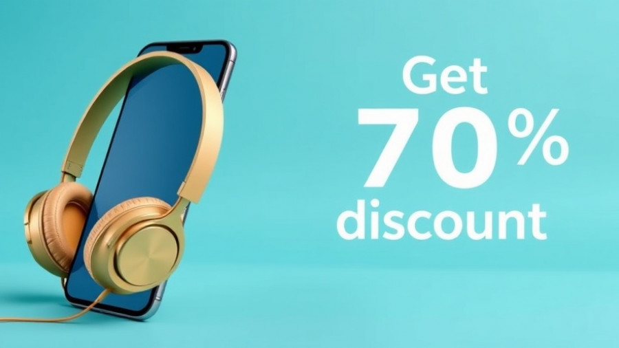 Smartphone and headphones promotional banner for Smart Storage and Organization