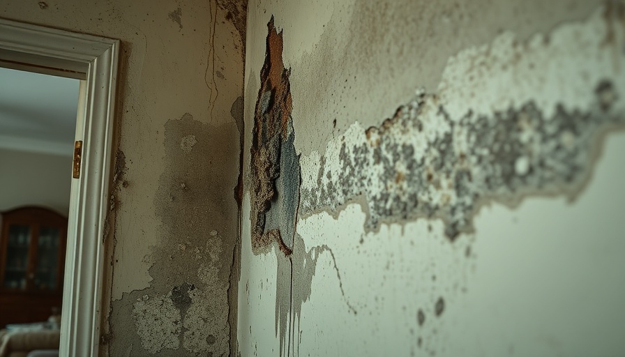 Portland Mold Crisis Health Risks depicted by moldy wall, photorealistic.
