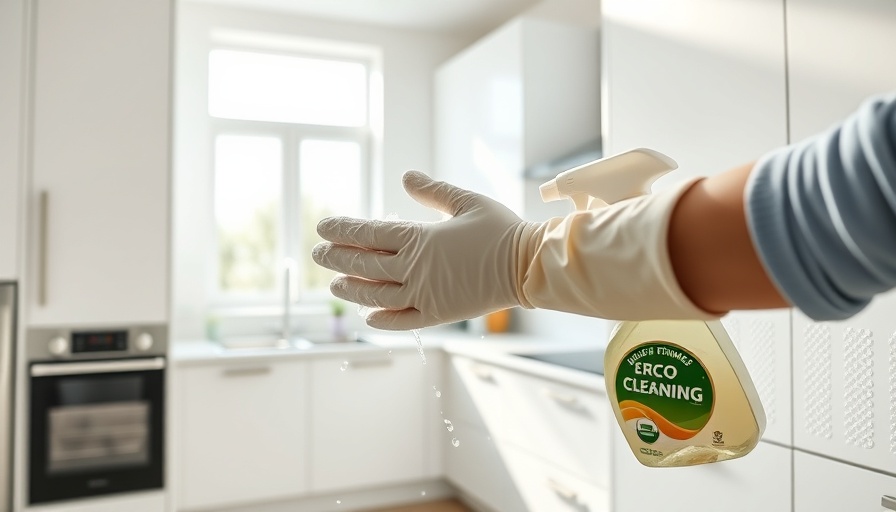 DIY mold removal in a modern kitchen setting.