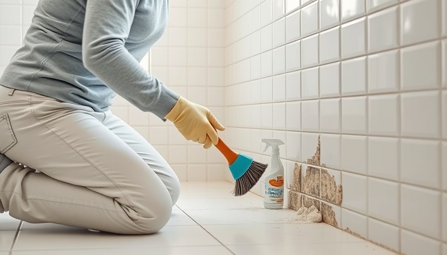 DIY Mold Removal Techniques: Person cleaning bathroom mold.