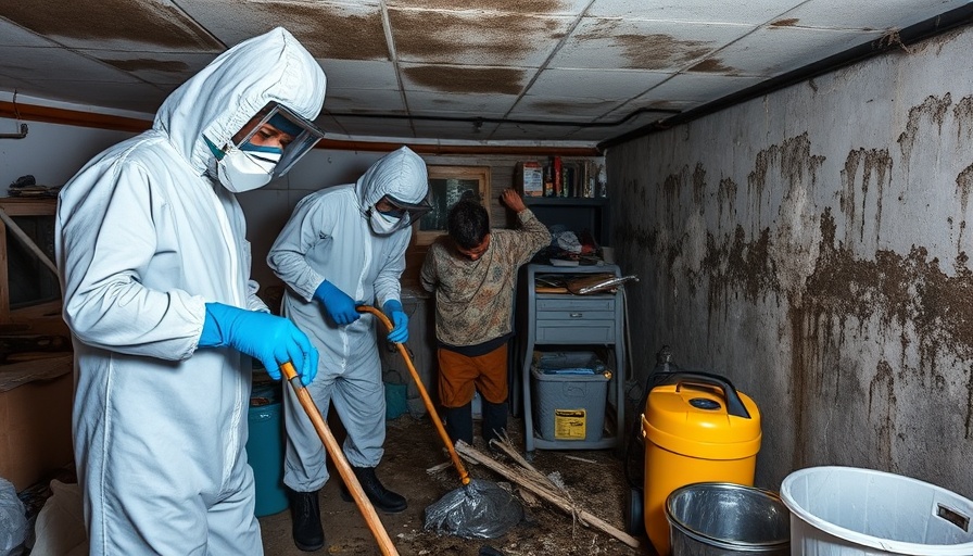 Professional mold remediation in Portland team removing mold in basement.