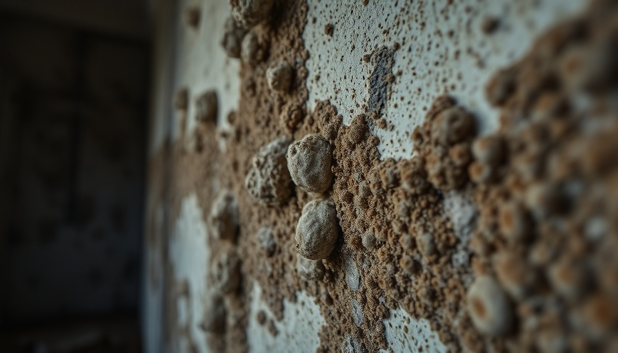 Close-up of mold growth on a wall showing health impacts of mold exposure.