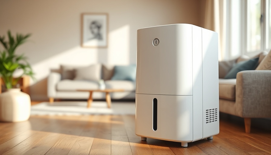 Modern dehumidifier in cozy Portland living room for effective moisture control.