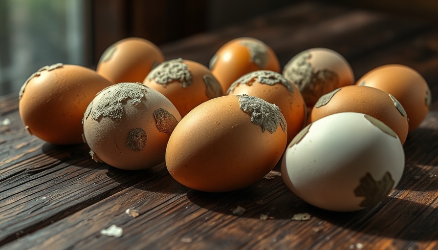 Stages of mold on eggs for mold detection and prevention.