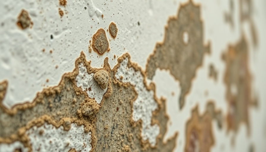 Close-up of mold on wall surface for mold detection and prevention