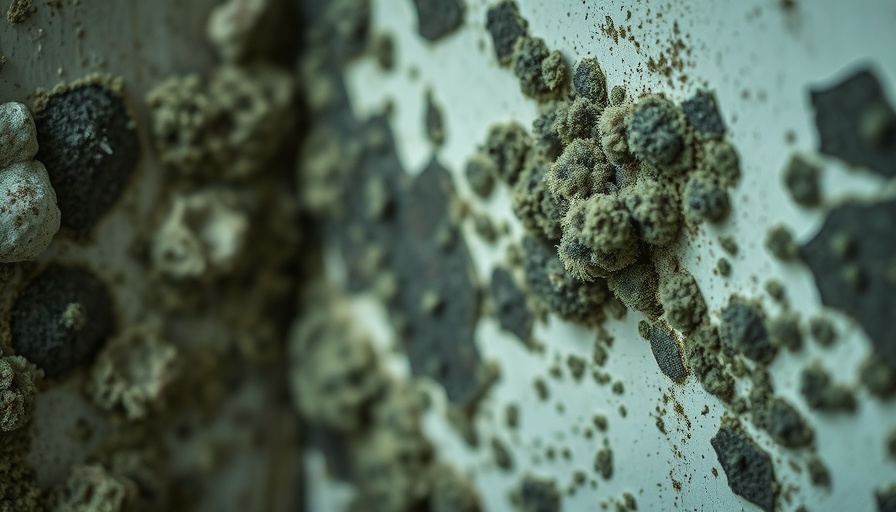 Close-up of mold spores for detection and prevention insights.