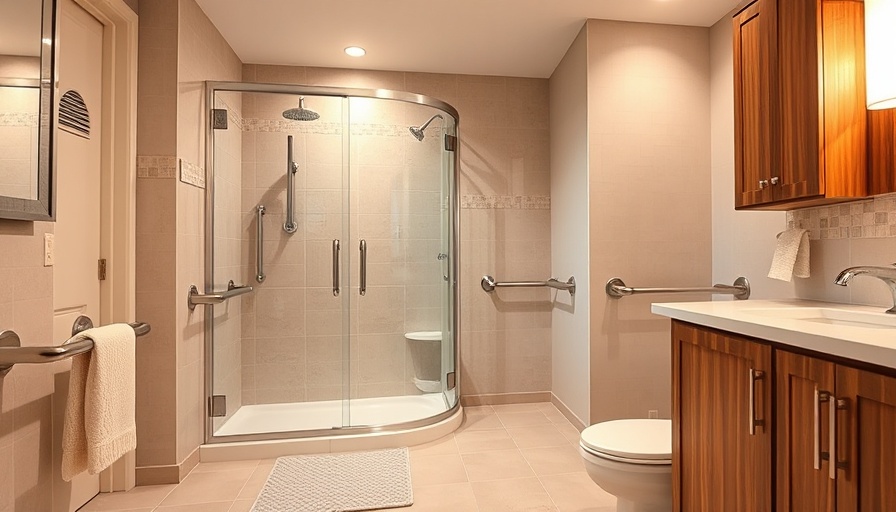 Bathroom Safety Modifications for Seniors, featuring grab bars and non-slip flooring.