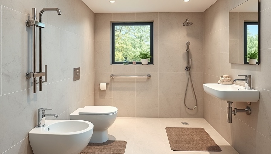 Modern bathroom with safety features, showcasing bathroom safety strategies.