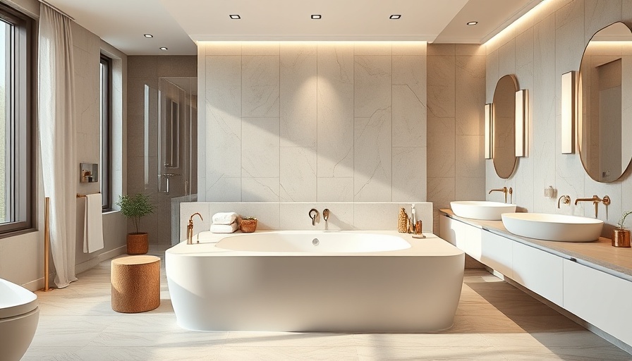 Modern walk-in tub enhancing bathroom space, elegant design.