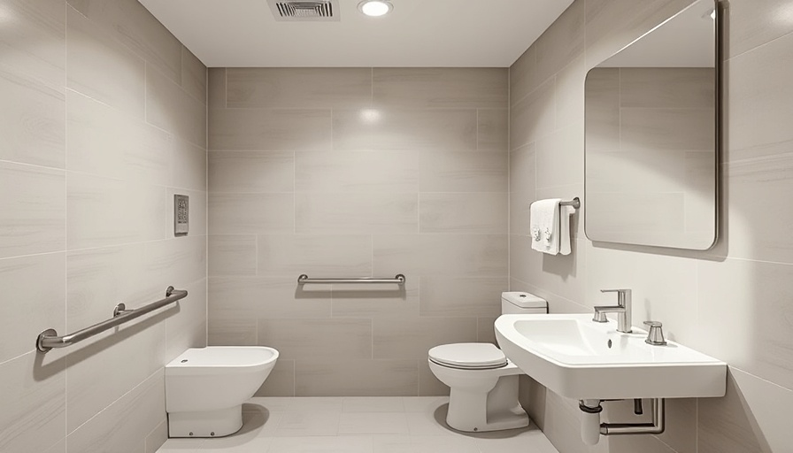 Modern ADA-compliant bathroom in Toms River, featuring grab bars and accessible fixtures.