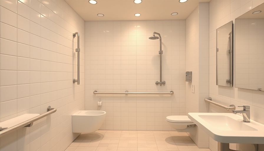 Modern bathroom with safety features for seniors, highlighting accessibility.