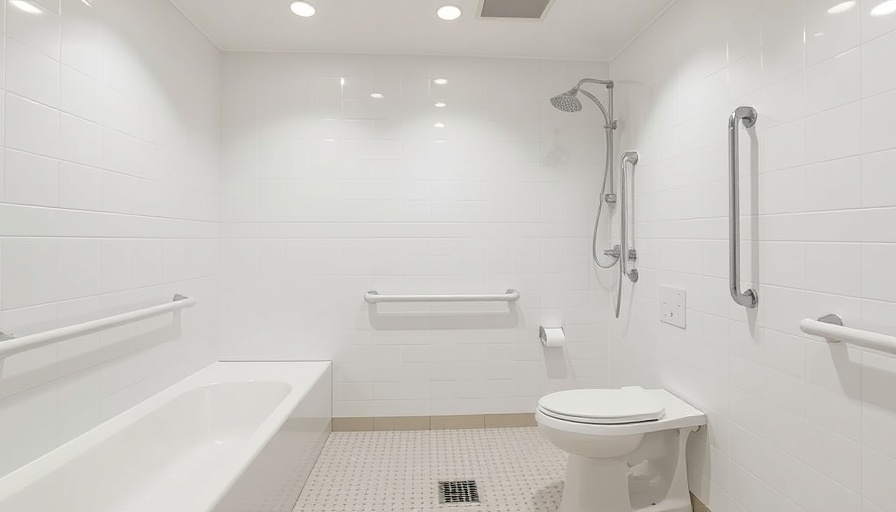 Modern bathroom with safety fixtures in a safe environment.