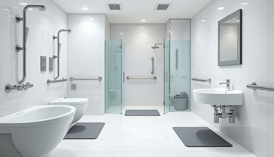 Modern bathroom with safety features in Toms River.