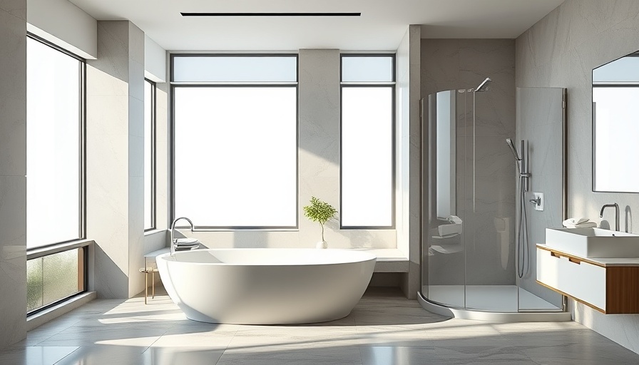 Modern bathroom: Walk-in tub vs. roll-in shower comparison.
